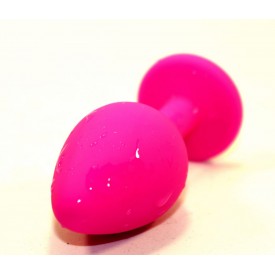 Розовая силиконовая коническая пробка с розовым стразом - 8,2 см.