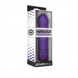 Фиолетовый ребристый вибромассажёр Maxx Power Vibe - 19 см.