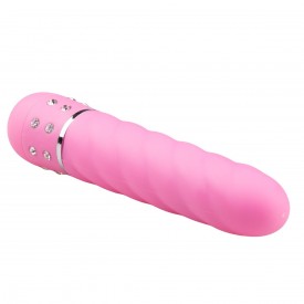 Розовый мини-вибратор Diamond Twisted Vibrator - 11,4 см.